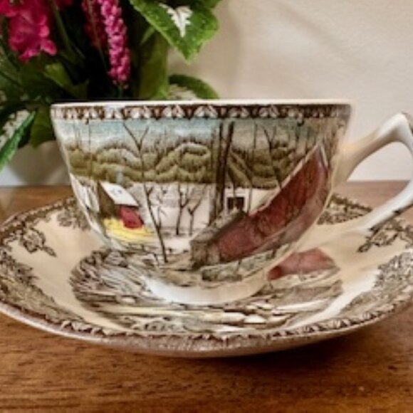 Vintage Johnson Brothers The Friendly Village Teacup Saucer – England Ironstone - Picture 1 of 6